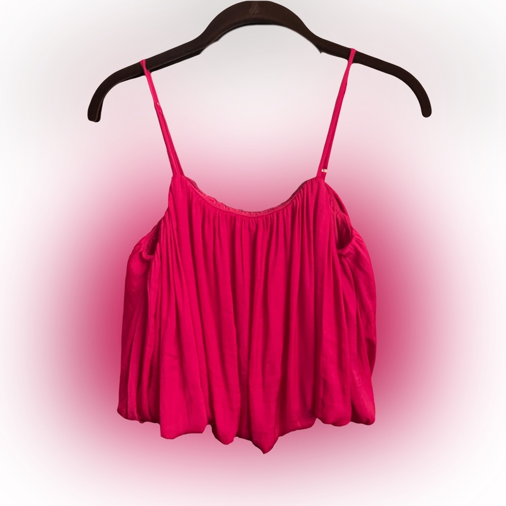 Habit Women’s Sleeves Thin Strap Pink Balloon Style Top Size Small